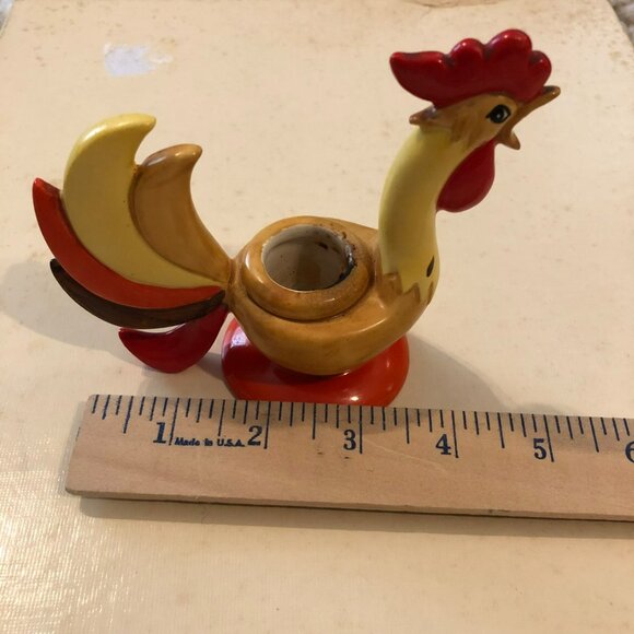 Holt Howard Japan Vintage Rooster Candle Holder 60s Orange Yellow - Picture 7 of 7